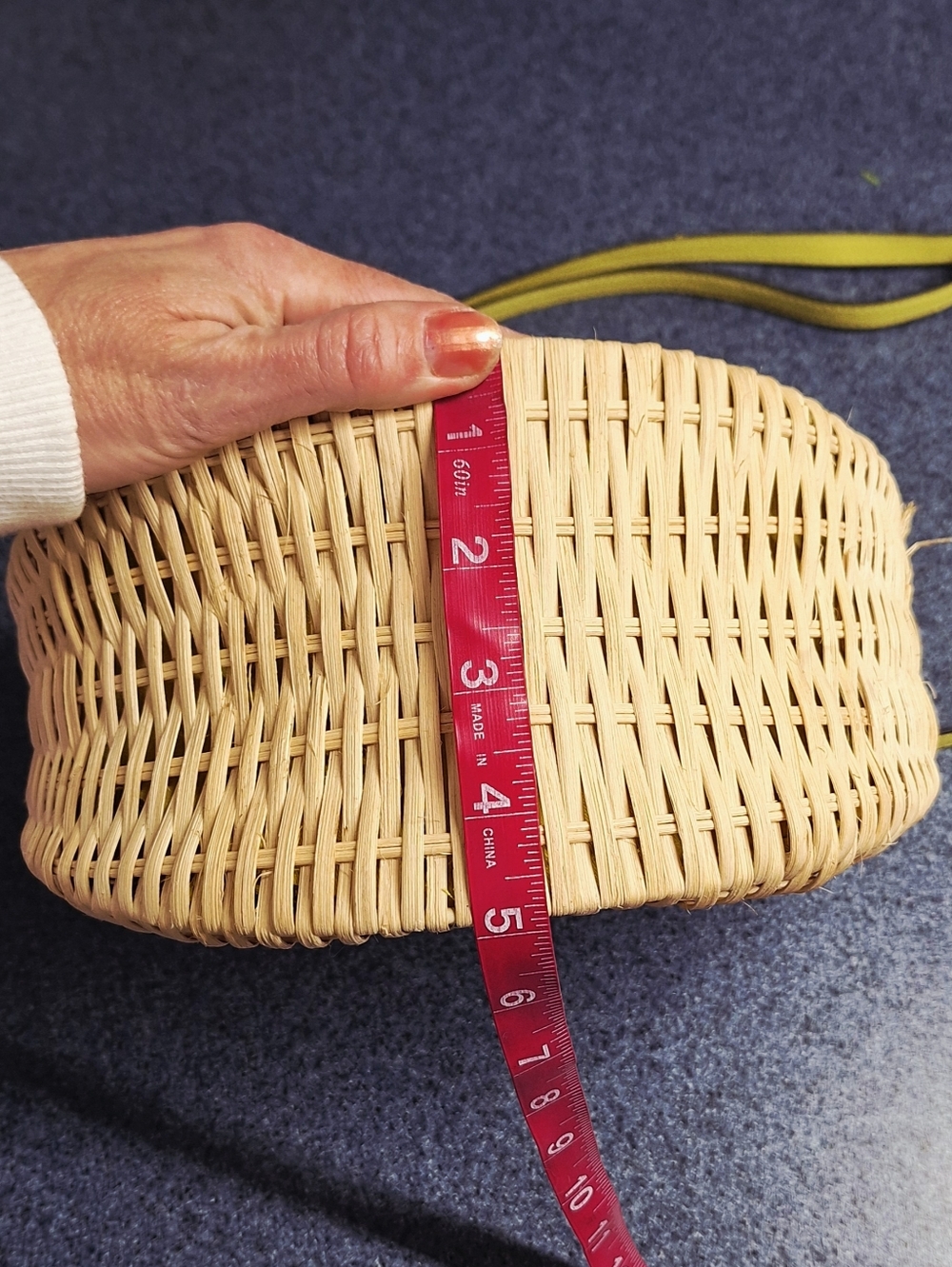 Scoop Woven Straw Crossbody Bag with Satin Scarf Accent, Style#SC221129 - Picture 13 of 16